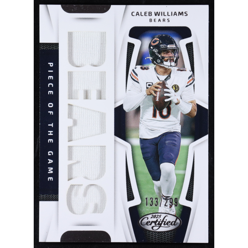Caleb Williams 2025 Certified Piece of the Game #5 #133/299 at PristineAuction.com