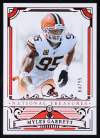 Myles Garrett 2025 Panini National Treasures Jersey Number Red #22 #64/95 at PristineAuction.com