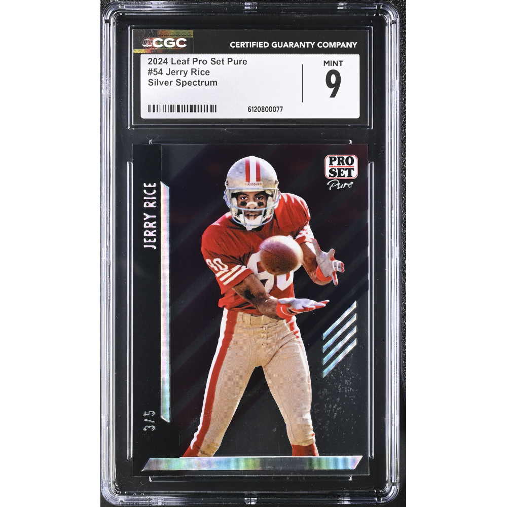 Jerry Rice 2024 Leaf Pro Set Pure Silver Spectrum #54 #3/5 (CGC 9) at PristineAuction.com