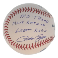 Pete Rose Signed OML Baseball Inscribed "Mr. Trump Make America Great Again" (Rose & JSA) at PristineAuction.com