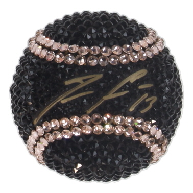 Ronald Acuna Jr. Signed OML Rhinestone Bedazzled Black Leather Baseball (JSA & USA SM) at PristineAuction.com Ronald Acuna Jr. Signed OML Rhinestone Bedazzled Black Leather Baseball (JSA & USA SM) at PristineAuction.com