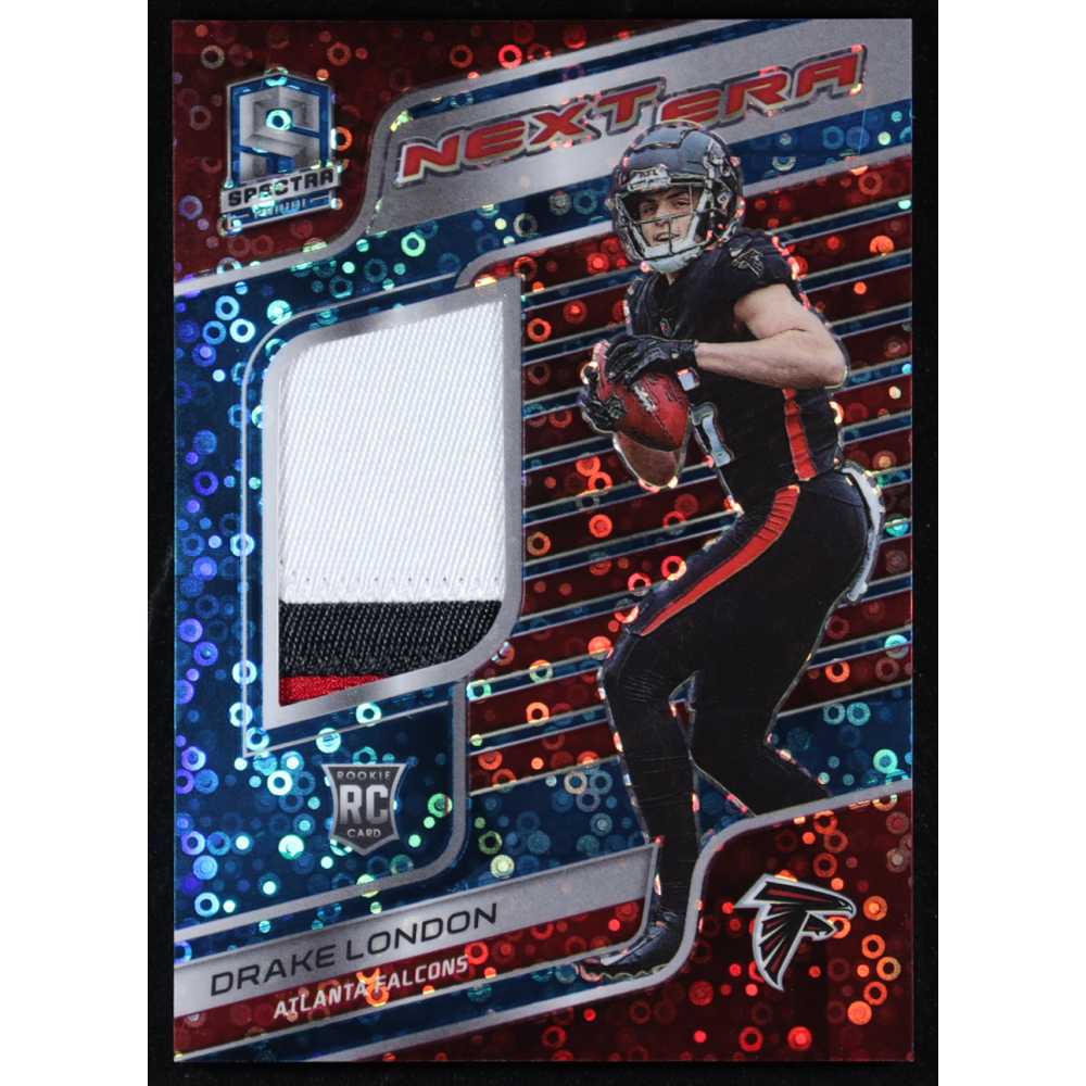 Drake London 2022 Panini Spectra Next Era Materials Neon Blue #9 RC #34/60 at PristineAuction.com