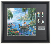 Thomas Kinkade "The Little Mermaid: Kiss The Girl" Custom Framed Print Display with Set of (4) Movie Release Pins at PristineAuction.com