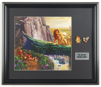 Thomas Kinkade "The Lion King" Custom Framed Print Display with (2) Movie Release Pins at PristineAuction.com
