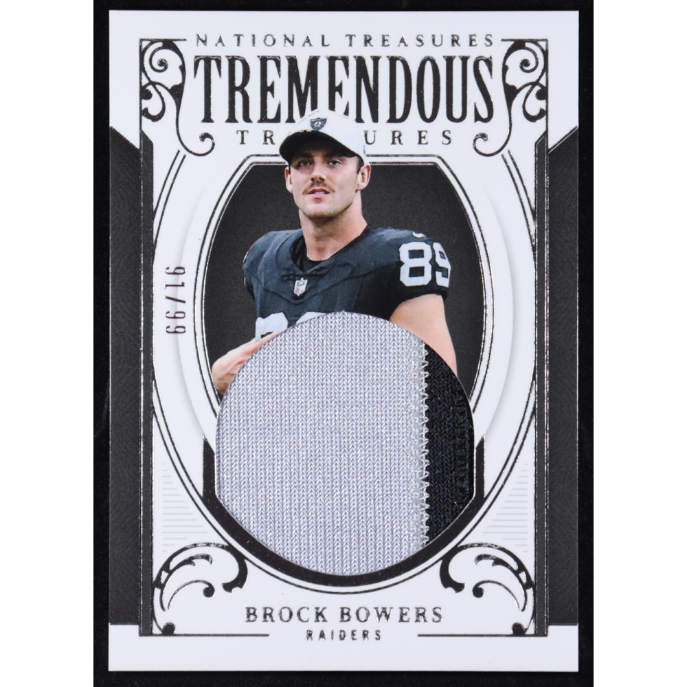Brock Bowers 2025 Panini National Treasures Tremendous Treasures #43 #91/99 at PristineAuction.com