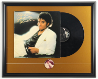 Michael Jackson Custom Framed "Thriller" Vinyl Record Album Display with Matching Lapel Pin at PristineAuction.com