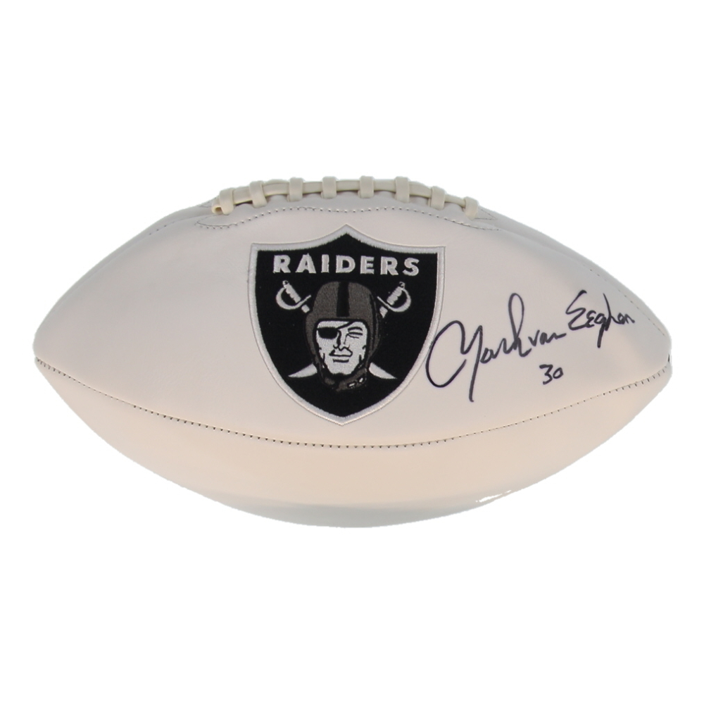 Mark van Eeghen Signed Raiders Logo Football (Beckett) at PristineAuction.com