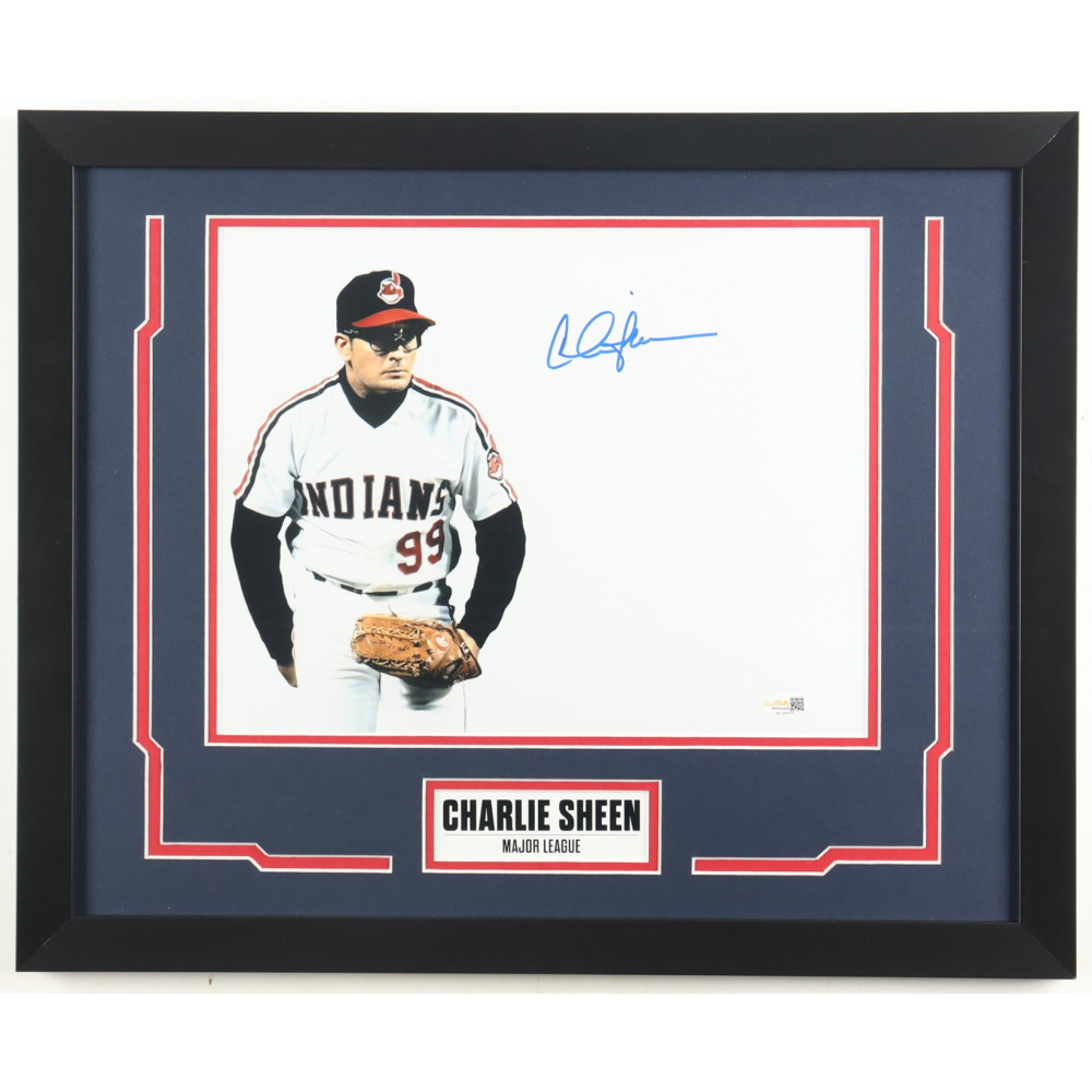 Charlie Sheen Signed "Major League" Custom Framed Photo Display (JSA) at PristineAuction.com