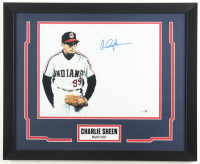 Charlie Sheen Signed "Major League" Custom Framed Photo Display (JSA) at PristineAuction.com