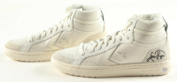 Magic Johnson & Larry Bird Signed Pair of (2) Converse All Star White Leather Basketball Shoes (Beckett & PSA) at PristineAuction.com