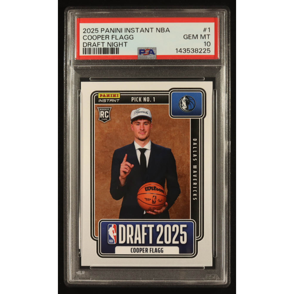 Cooper Flagg 2025-26 Panini Instant NBA Draft Night #1 RC (PSA 10) at PristineAuction.com