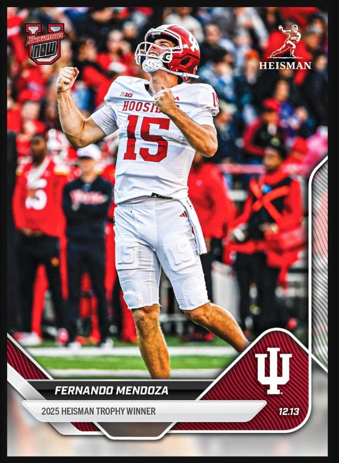 Fernando Mendoza 2025 Bowman University Now #60 RC at PristineAuction.com Fernando Mendoza 2025 Bowman University Now #60 RC at PristineAuction.com