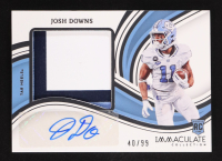 Josh Downs 2023 Panini Immaculate Collection Collegiate Premium Patches Rookie Autographs #PPRA-JOD RC #40/99 at PristineAuction.com