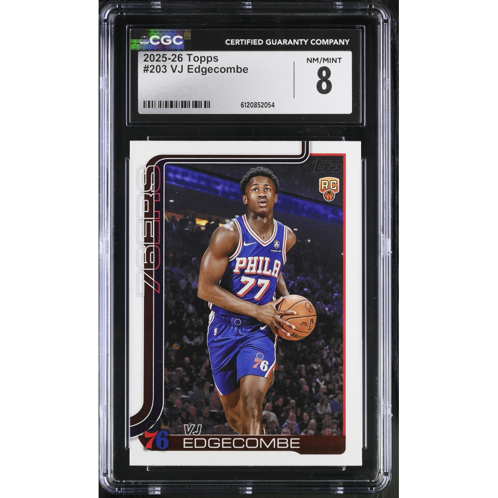 VJ Edgecombe 2025-26 Topps #203 RC (CGC 8) at PristineAuction.com