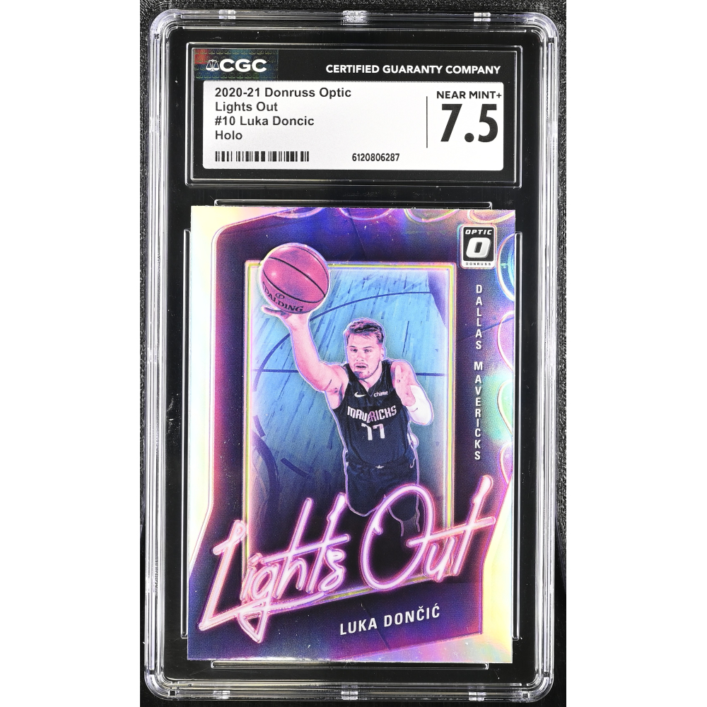 Luka Doncic 2020-21 Donruss Optic Lights Out Holo #10 (CGC 7.5) at PristineAuction.com