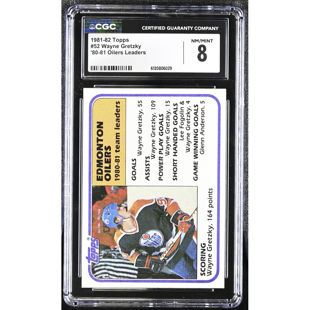 '80-81 Oilers Leaders 1981-82 Topps Wayne Gretzky #52 (CGC 8) at PristineAuction.com