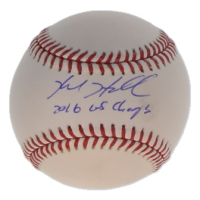 Kyle Hendricks Signed OML Baseball Inscribed "2016 WS Champs" (JSA) at PristineAuction.com