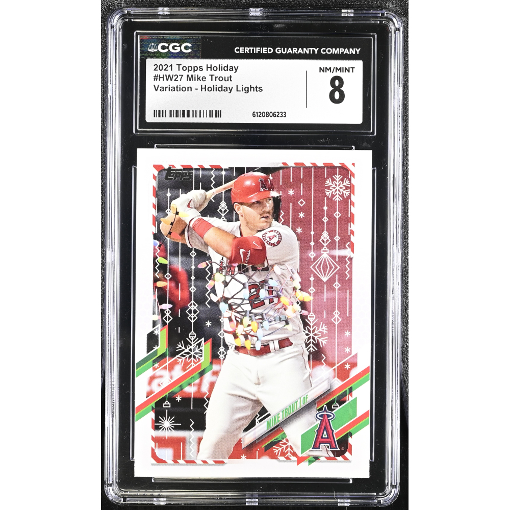 Mike Trout 2021 Topps Holiday Variation - Holiday Lights #HW27 (CGC 8) at PristineAuction.com