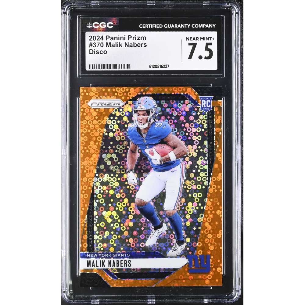 Malik Nabers 2024 Panini Prizm Disco #370 (CGC 7.5) at PristineAuction.com