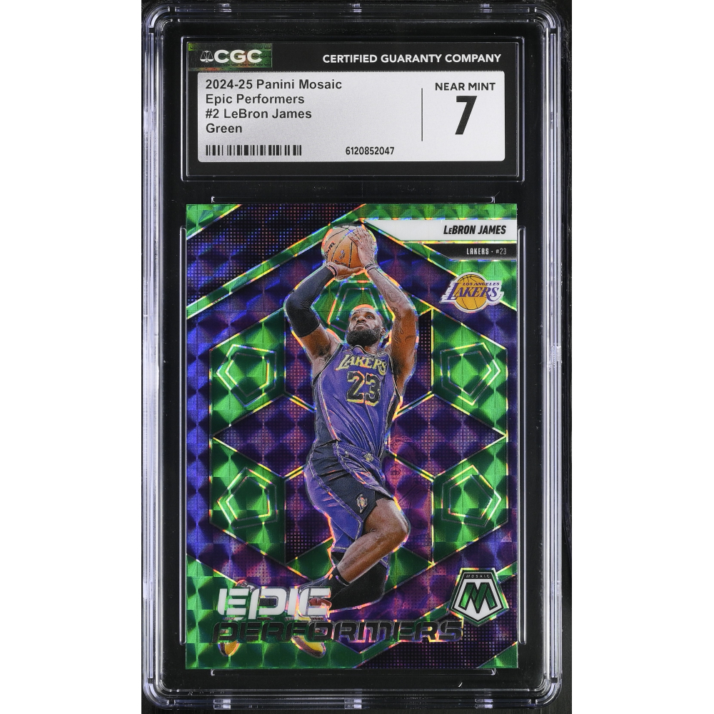 LeBron James 2024-25 Panini Mosaic Epic Performers Green #2 (CGC 7) at PristineAuction.com