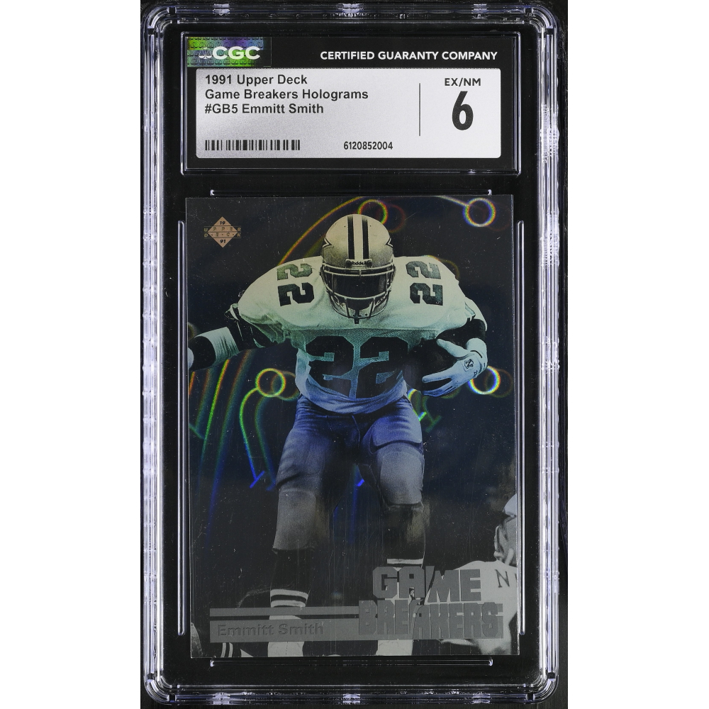 Emmitt Smith 1991 Upper Deck Game Breakers Holograms #GB5 (CGC 6) at PristineAuction.com