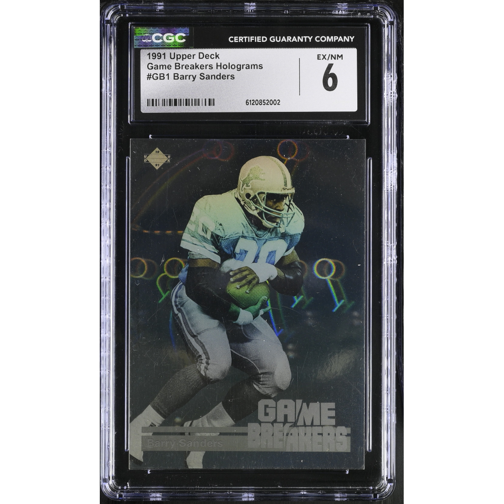 Barry Sanders 1991 Upper Deck Game Breakers Holograms #GB1 (CGC 6) at PristineAuction.com