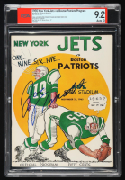 Joe Namath Signed 1965 Jets vs Patriots Program (PSA 9.2 | Autograph Graded 10) at PristineAuction.com