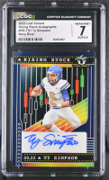 Ty Simpson 2022 Leaf Valiant Rising Stock Autographs Navy Blue #RS-TS1 (CGC 7 | Autograph Grade 9) at PristineAuction.com