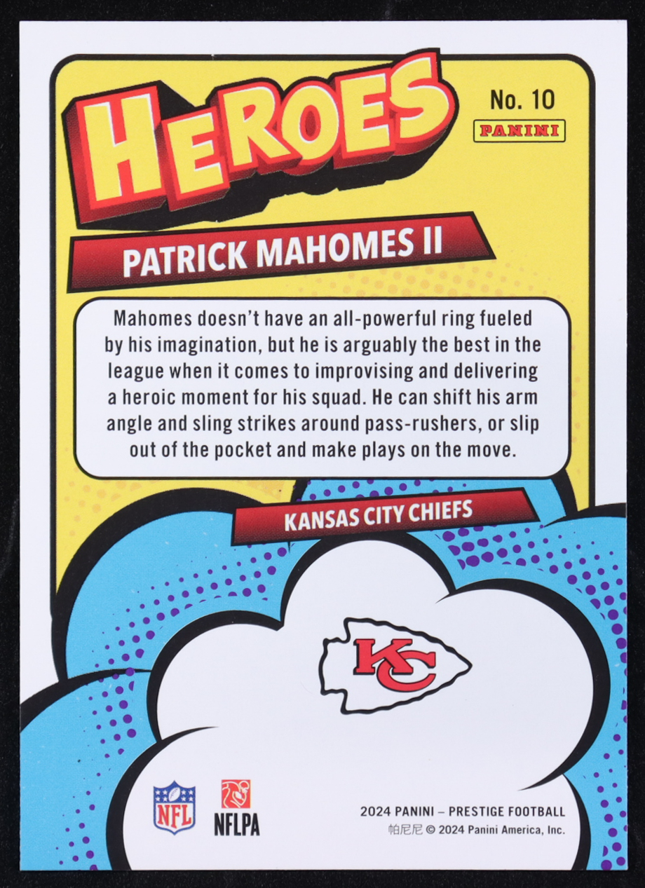 Patrick Mahomes II 2024 Prestige Heroes #10 at PristineAuction.com Patrick Mahomes II 2024 Prestige Heroes #10 at PristineAuction.com