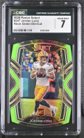 Jordan Love 2020 Panini Select Neon Green Die-Cut #247 (CGC 7) at PristineAuction.com