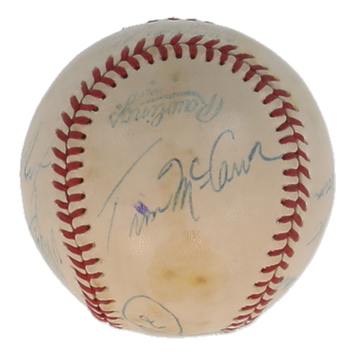 1981 Phillies et Al. OAL Baseball Signed by (9) with Joe Frazier, Mike Schmidt, Tug McGraw, Tim McCarver (JSA) at PristineAuction.com 1981 Phillies et Al. OAL Baseball Signed by (9) with Joe Frazier, Mike Schmidt, Tug McGraw, Tim McCarver (JSA) at PristineAuction.com