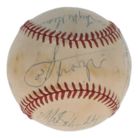 1981 Phillies et Al. OAL Baseball Signed by (9) with Joe Frazier, Mike Schmidt, Tug McGraw, Tim McCarver (JSA) at PristineAuction.com