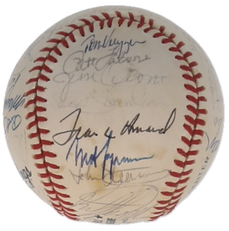 1982 Mets ONL Baseball Team-Signed by (30) with Mookie Wilson, Bruce Bochy, Jesse Orosco, Bud Harrelson (JSA) at PristineAuction.com 1982 Mets ONL Baseball Team-Signed by (30) with Mookie Wilson, Bruce Bochy, Jesse Orosco, Bud Harrelson (JSA) at PristineAuction.com