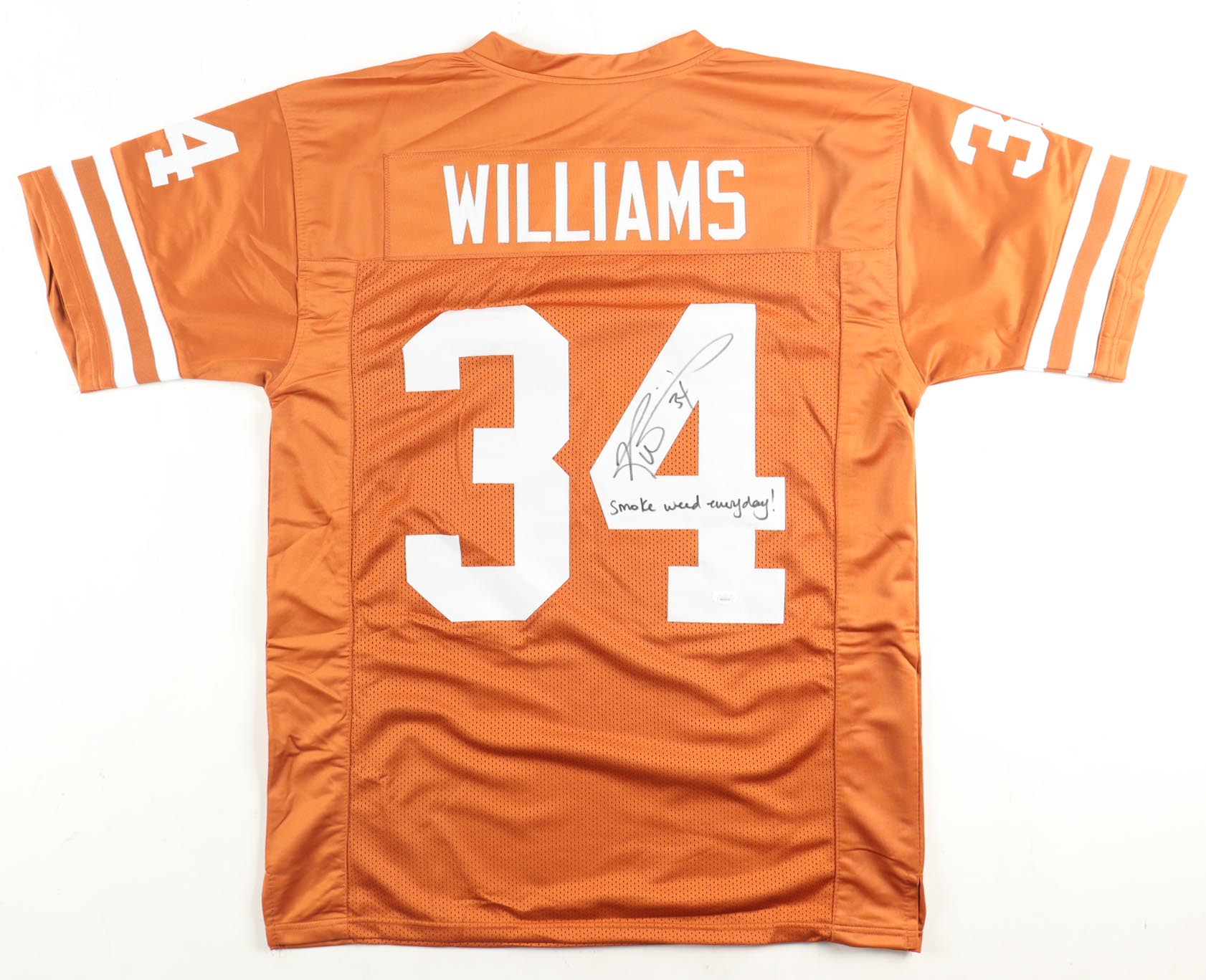 Ricky Williams Signed Jersey Inscribed "Smoke Weed Everyday!" (JSA) at PristineAuction.com Ricky Williams Signed Jersey Inscribed "Smoke Weed Everyday!" (JSA) at PristineAuction.com