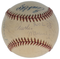 2002 Indians OML Baseball Signed by (22) with Bartolo Colon, Charlie Manuel, Erik Burns (JSA) at PristineAuction.com