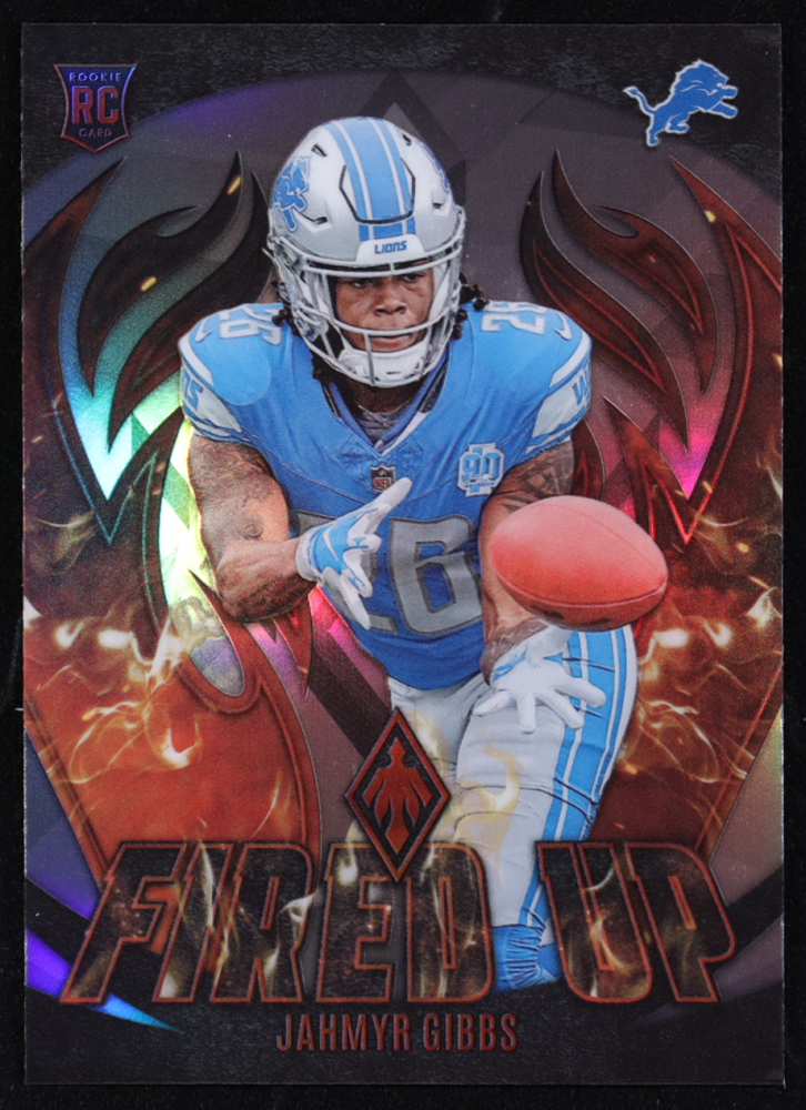 Jahmyr Gibbs 2023 Panini Phoenix Fired Up Silver #10 RC
