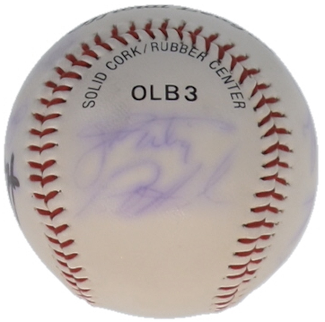 1997 Indians OL Baseball Signed by (11) with Omar Vizquel, John Smiley, Pat Borders, Kevin Seltzer (JSA) at PristineAuction.com 1997 Indians OL Baseball Signed by (11) with Omar Vizquel, John Smiley, Pat Borders, Kevin Seltzer (JSA) at PristineAuction.com