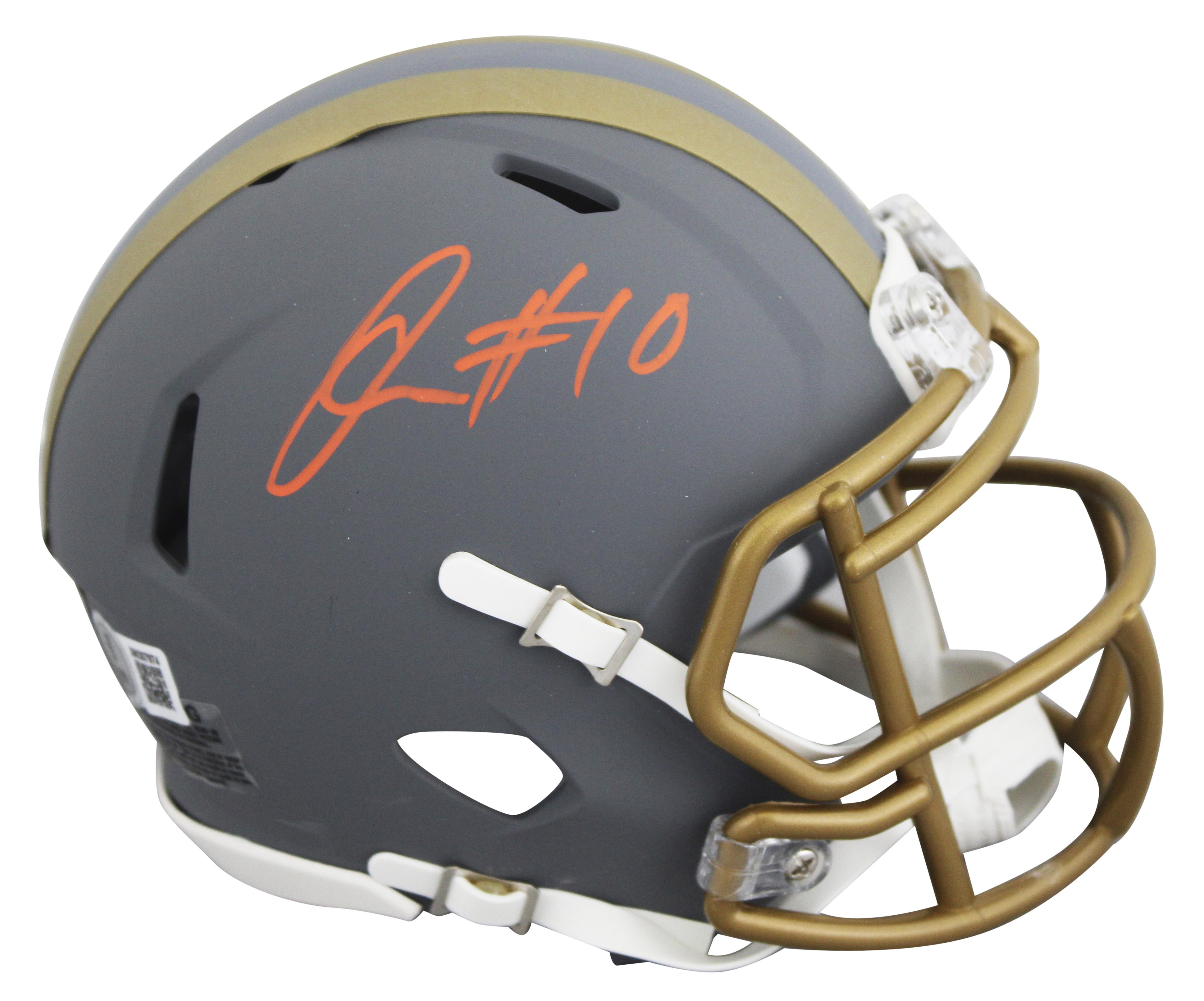 Quinshon Judkins Signed Browns Slate Alternate Speed Mini Helmet (Beckett) at PristineAuction.com Quinshon Judkins Signed Browns Slate Alternate Speed Mini Helmet (Beckett) at PristineAuction.com