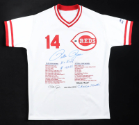 Pete Rose Signed LE Career Highlight Stat Jersey Inscribed "Hit King", "#4256", & "Charlie Hustle" (Rose) at PristineAuction.com