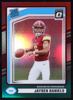 Jayden Daniels 2024 Donruss Optic Rated Rookies Preview Red and Green #389 RC at PristineAuction.com