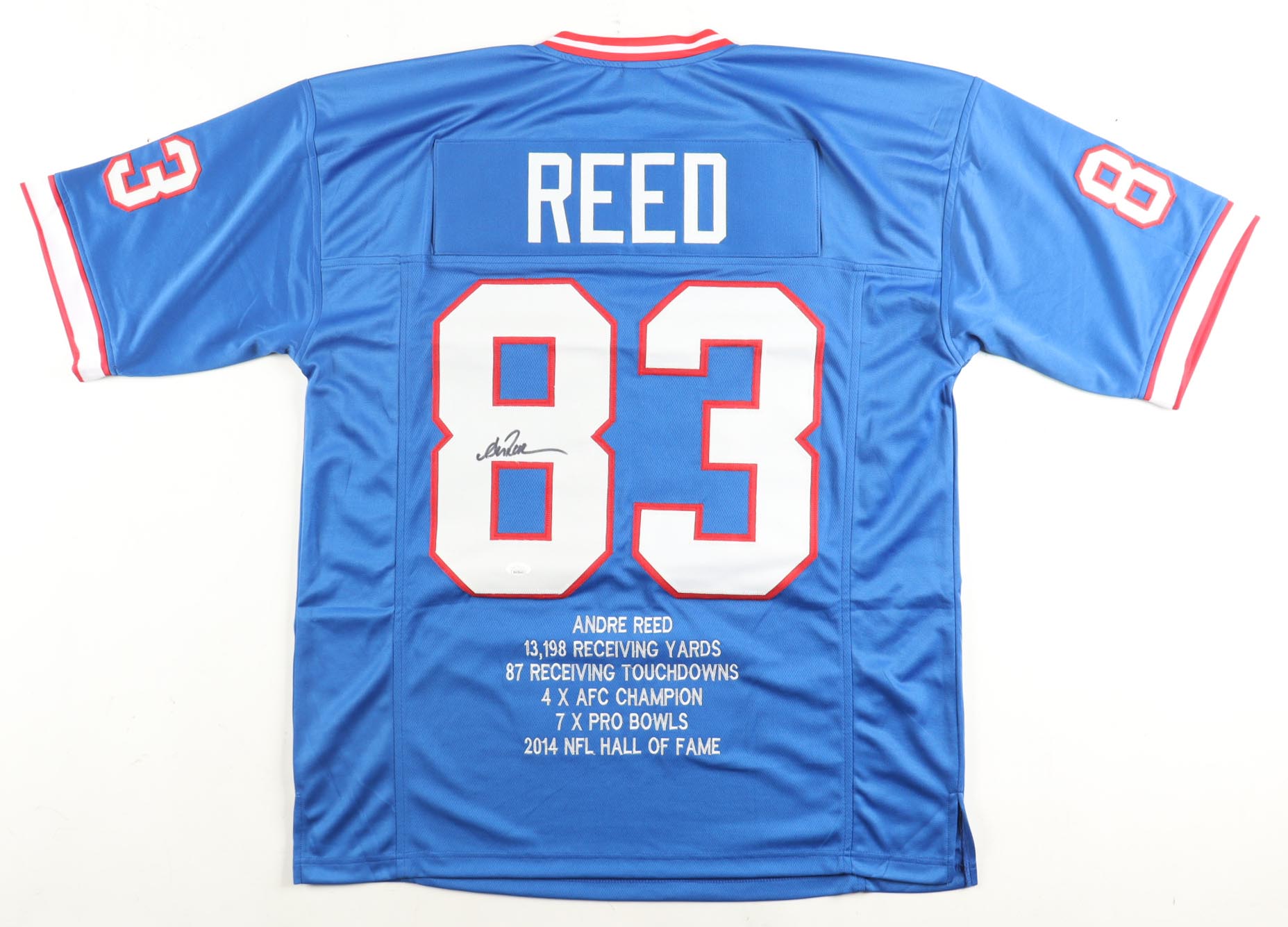 Andre Reed Signed Career Highlight Stat Jersey (JSA) at PristineAuction.com Andre Reed Signed Career Highlight Stat Jersey (JSA) at PristineAuction.com