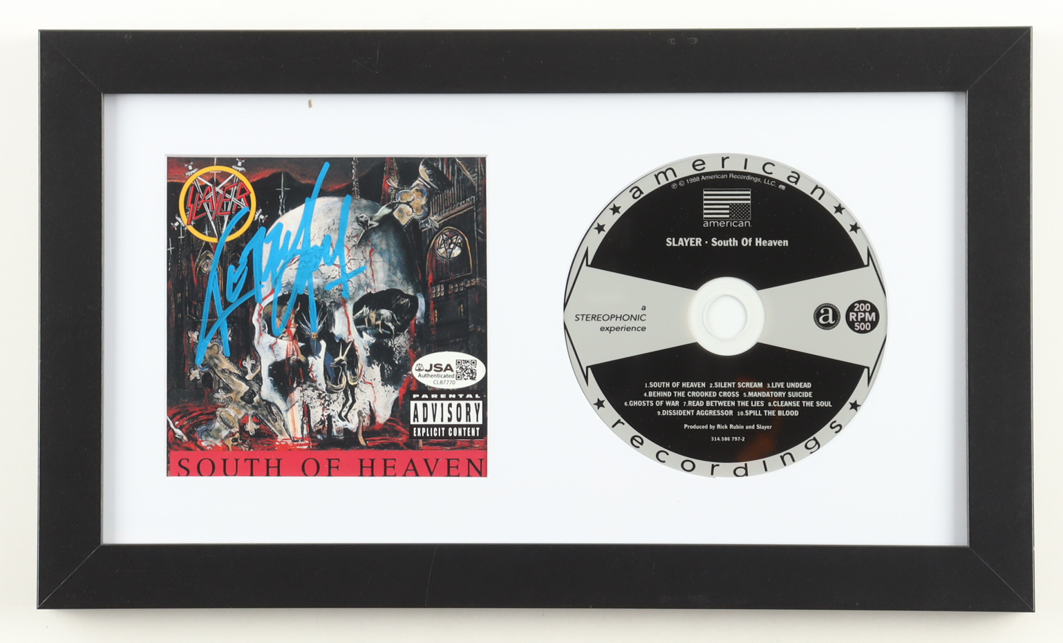 Kerry King Signed "South of Heaven" Custom Framed CD Album Insert Display (JSA) at PristineAuction.com Kerry King Signed "South of Heaven" Custom Framed CD Album Insert Display (JSA) at PristineAuction.com