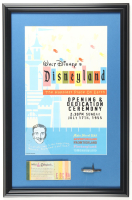 Disneyland Opening Day Custom Framed Print Display with Vintage A-E Ticket Book & Souvenir Pocket Knife at PristineAuction.com