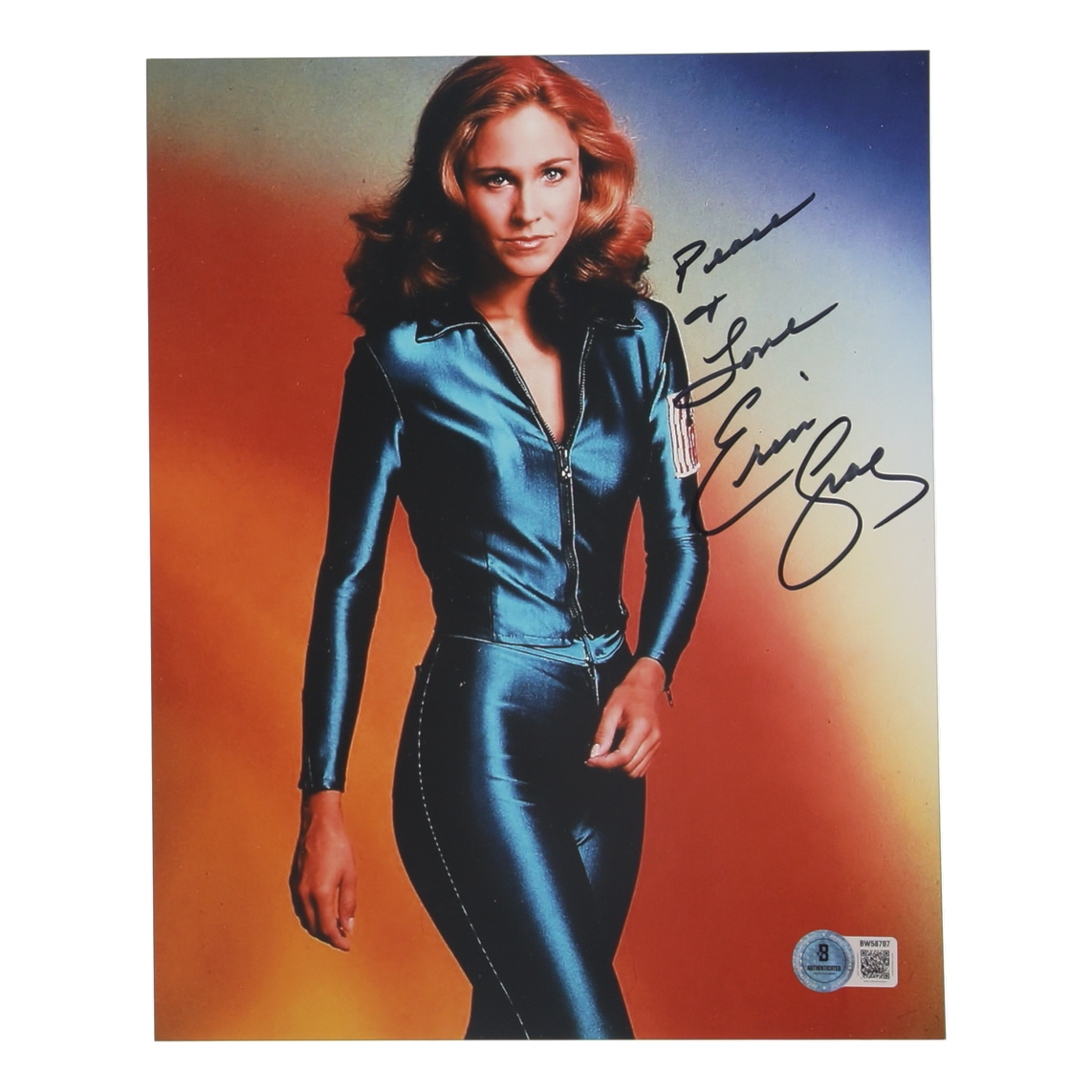 Erin Gray Signed "Buck Rogers in the 25th Century" 8x10 Photo Inscribed "Peace & Love" (Beckett) at PristineAuction.com Erin Gray Signed "Buck Rogers in the 25th Century" 8x10 Photo Inscribed "Peace & Love" (Beckett) at PristineAuction.com