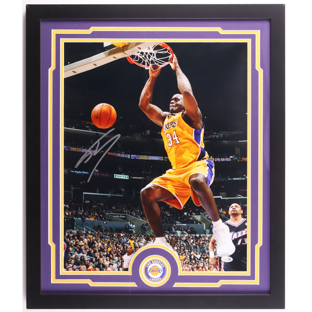 Shaquille O'Neal Signed Lakers Custom Framed Photo (JSA) at PristineAuction.com