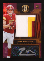 Luke McCaffrey 2024 Panini Gold Standard Rose Gold JSY Auto #264 RC #09/24 at PristineAuction.com