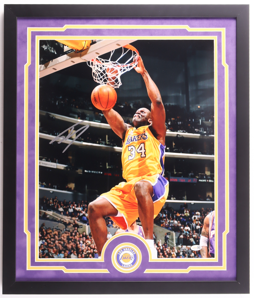 Shaquille O'Neal Signed Lakers Custom Framed Photo (JSA) at PristineAuction.com Shaquille O'Neal Signed Lakers Custom Framed Photo (JSA) at PristineAuction.com