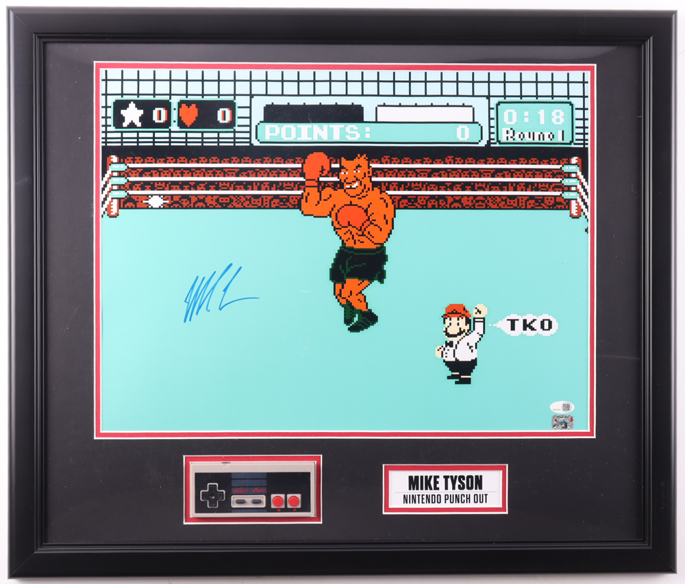 Mike Tyson Signed Custom Framed Photo Display With Nintendo Controller (JSA & Tyson) at PristineAuction.com Mike Tyson Signed Custom Framed Photo Display With Nintendo Controller (JSA & Tyson) at PristineAuction.com
