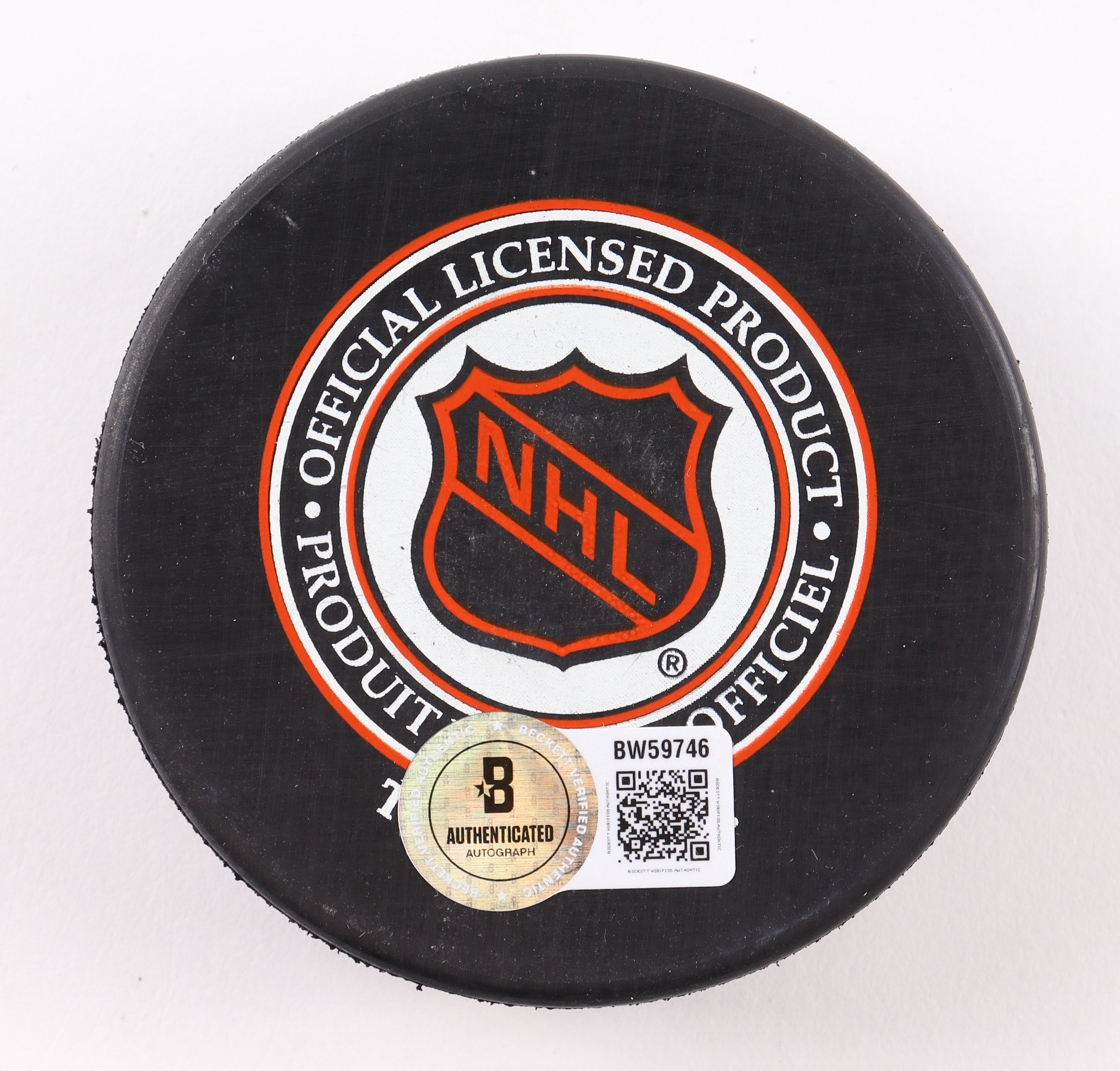 Lanny McDonald Signed Flames Logo Hockey Puck Inscribed "HOF 1992" (Beckett) at PristineAuction.com Lanny McDonald Signed Flames Logo Hockey Puck Inscribed "HOF 1992" (Beckett) at PristineAuction.com