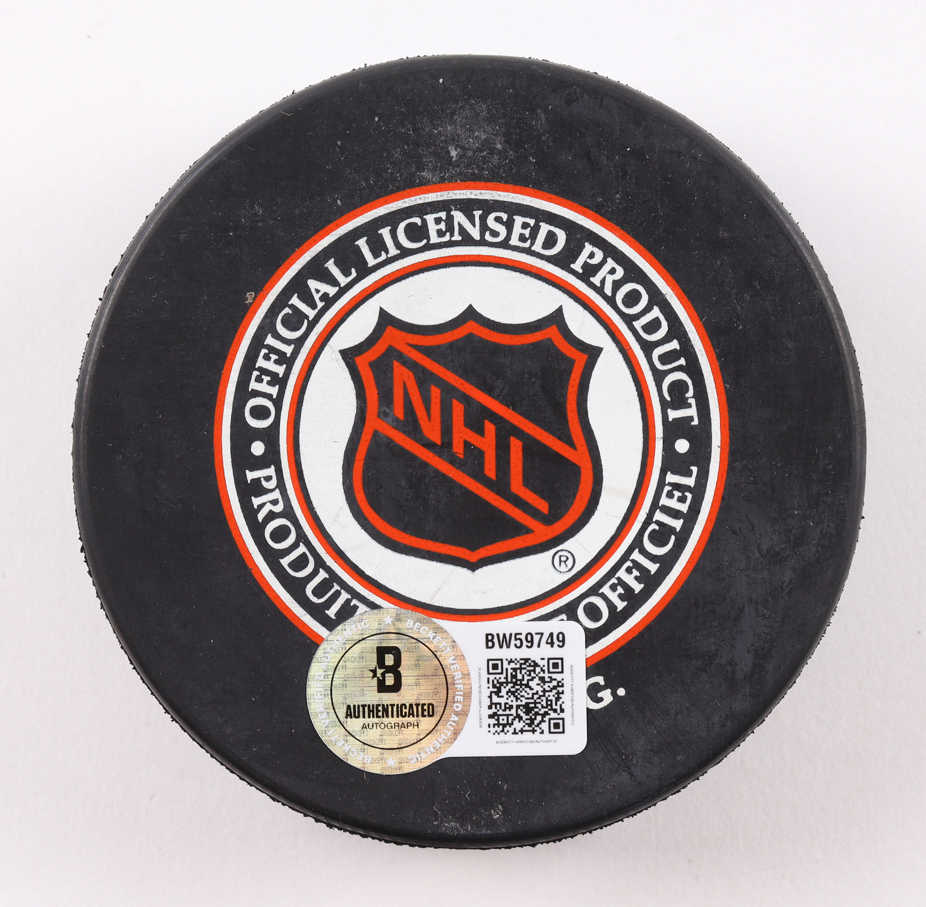 Gilbert Perreault Signed Sabres Logo Hockey Puck Inscribed "HOF 90" (Beckett) at PristineAuction.com Gilbert Perreault Signed Sabres Logo Hockey Puck Inscribed "HOF 90" (Beckett) at PristineAuction.com